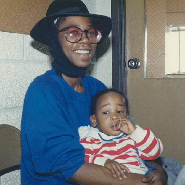 1980s photo of african american mother and her child