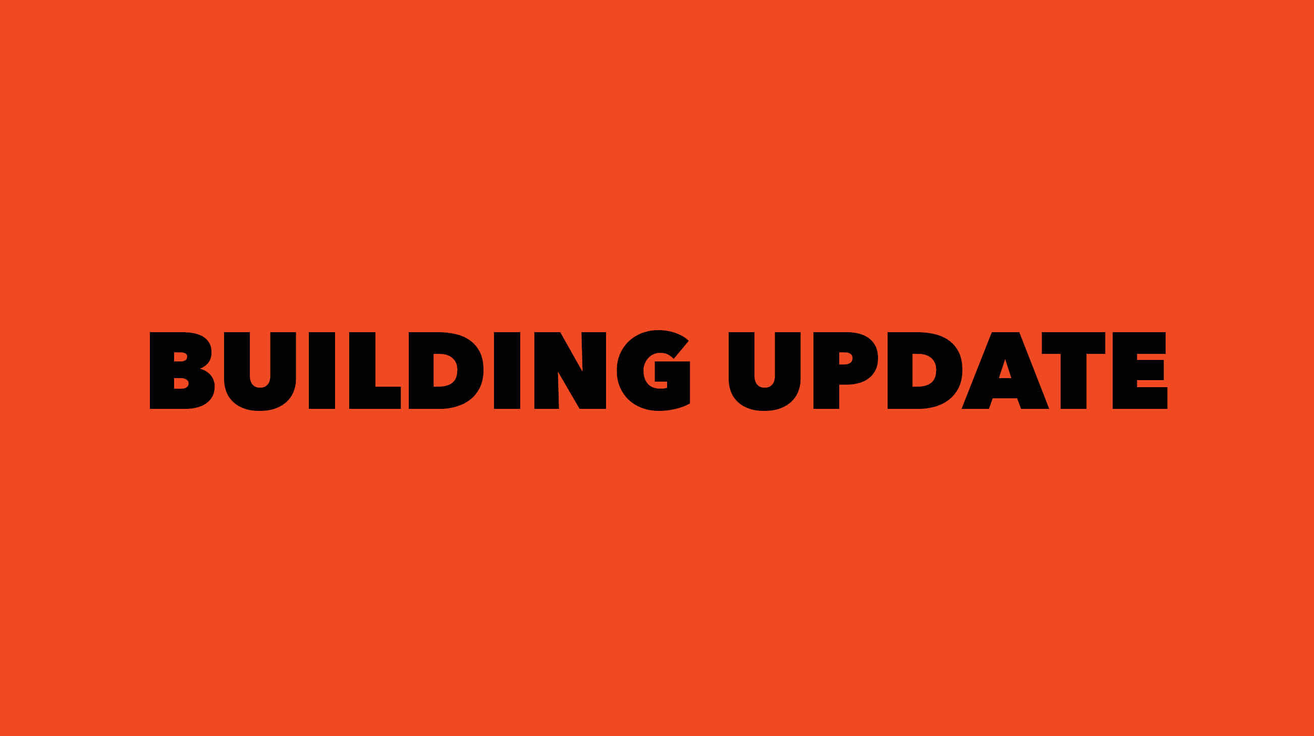 text reads "Building Update"