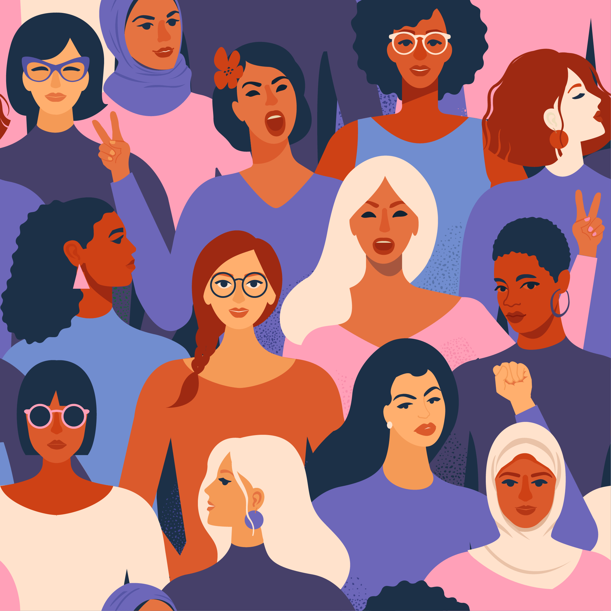 Illustration of diverse women