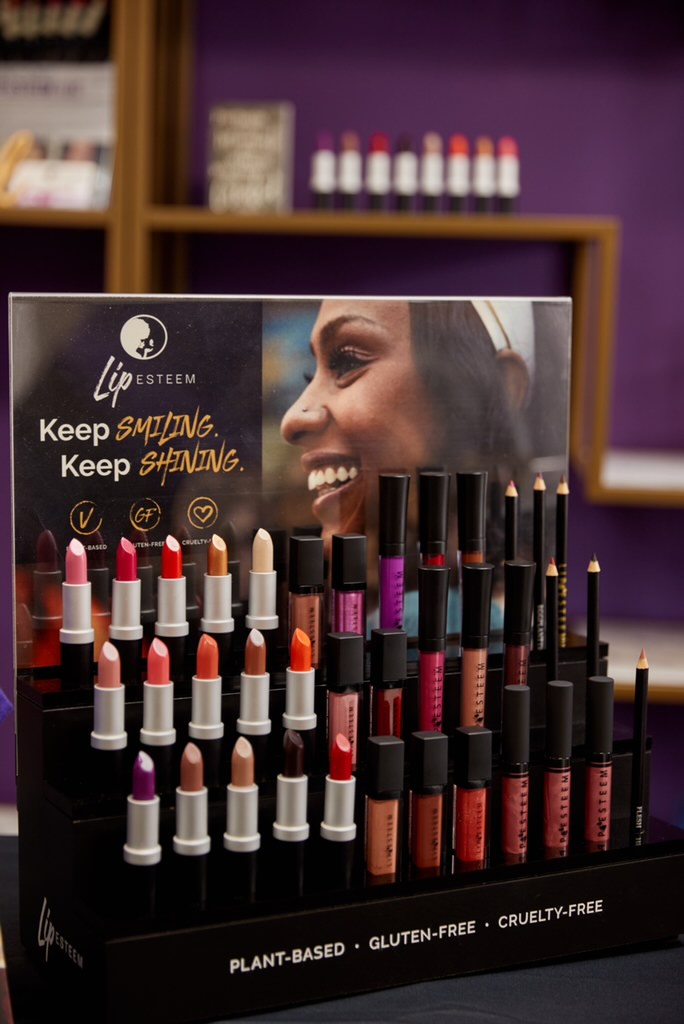 Lipstick on display for beauty brand Lip Esteem 